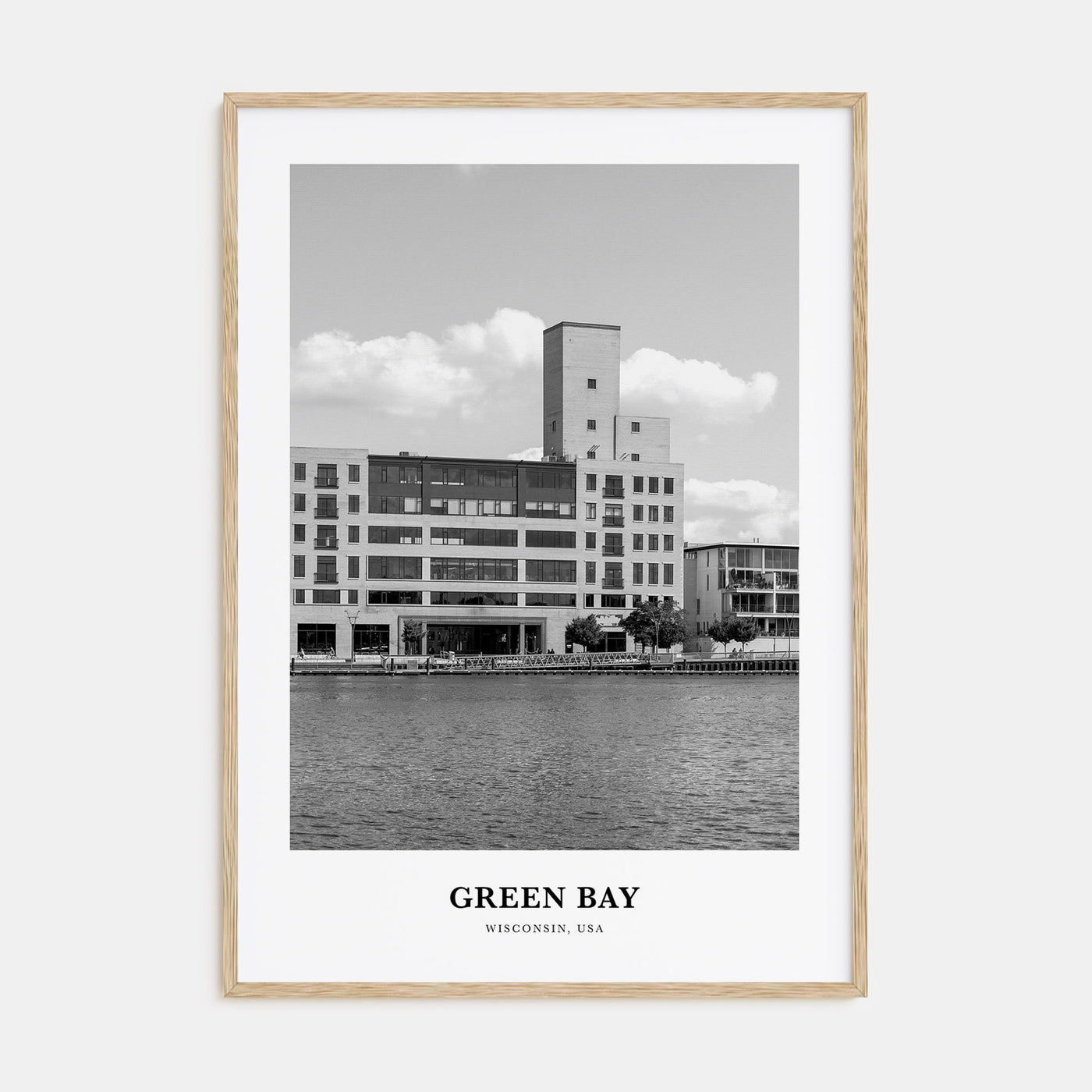 Green Bay Portrait B&W Poster