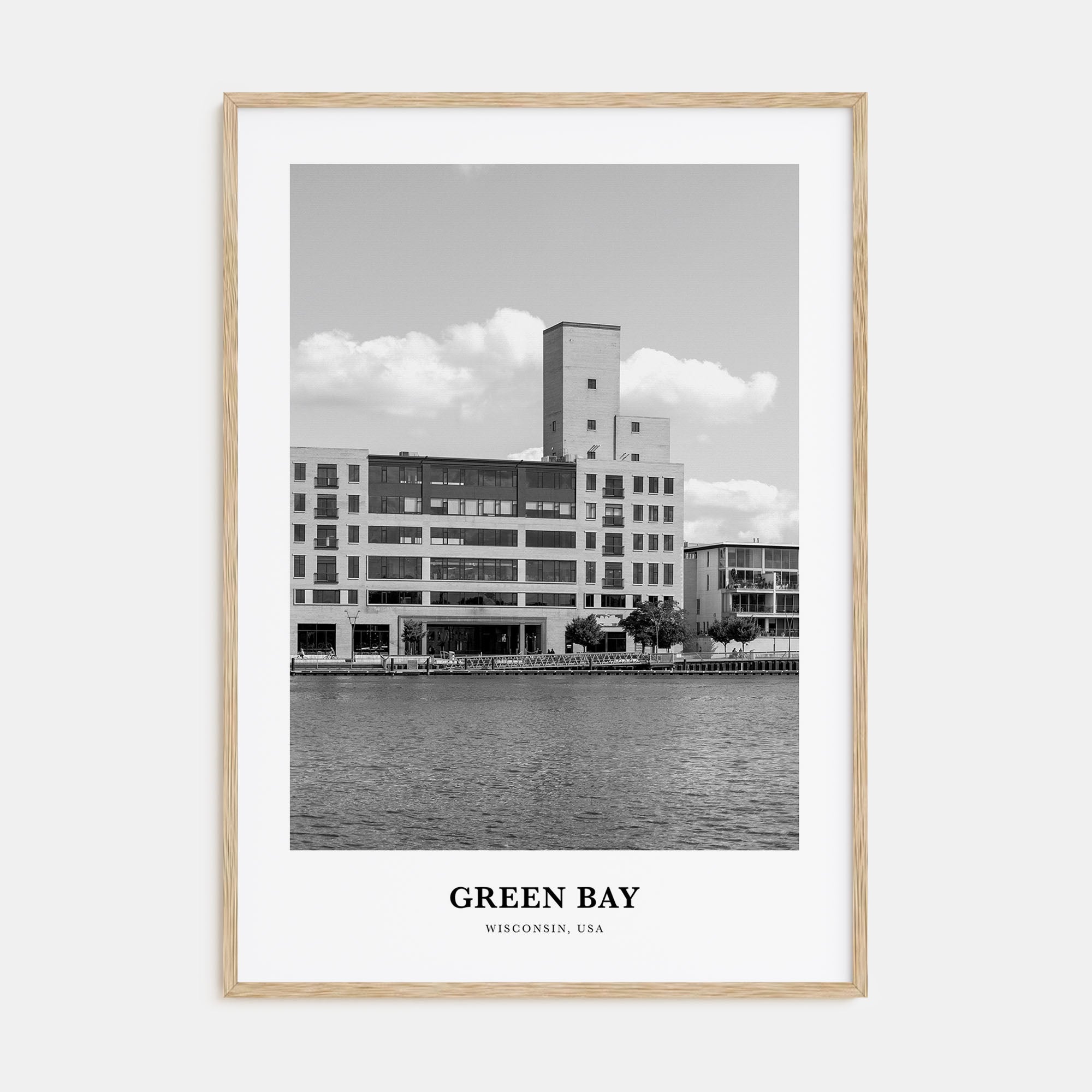 Green Bay Portrait B&W Poster