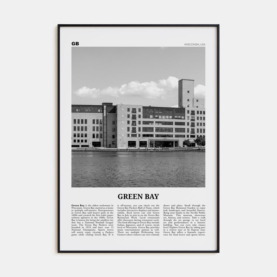 Green Bay Travel B&W Poster
