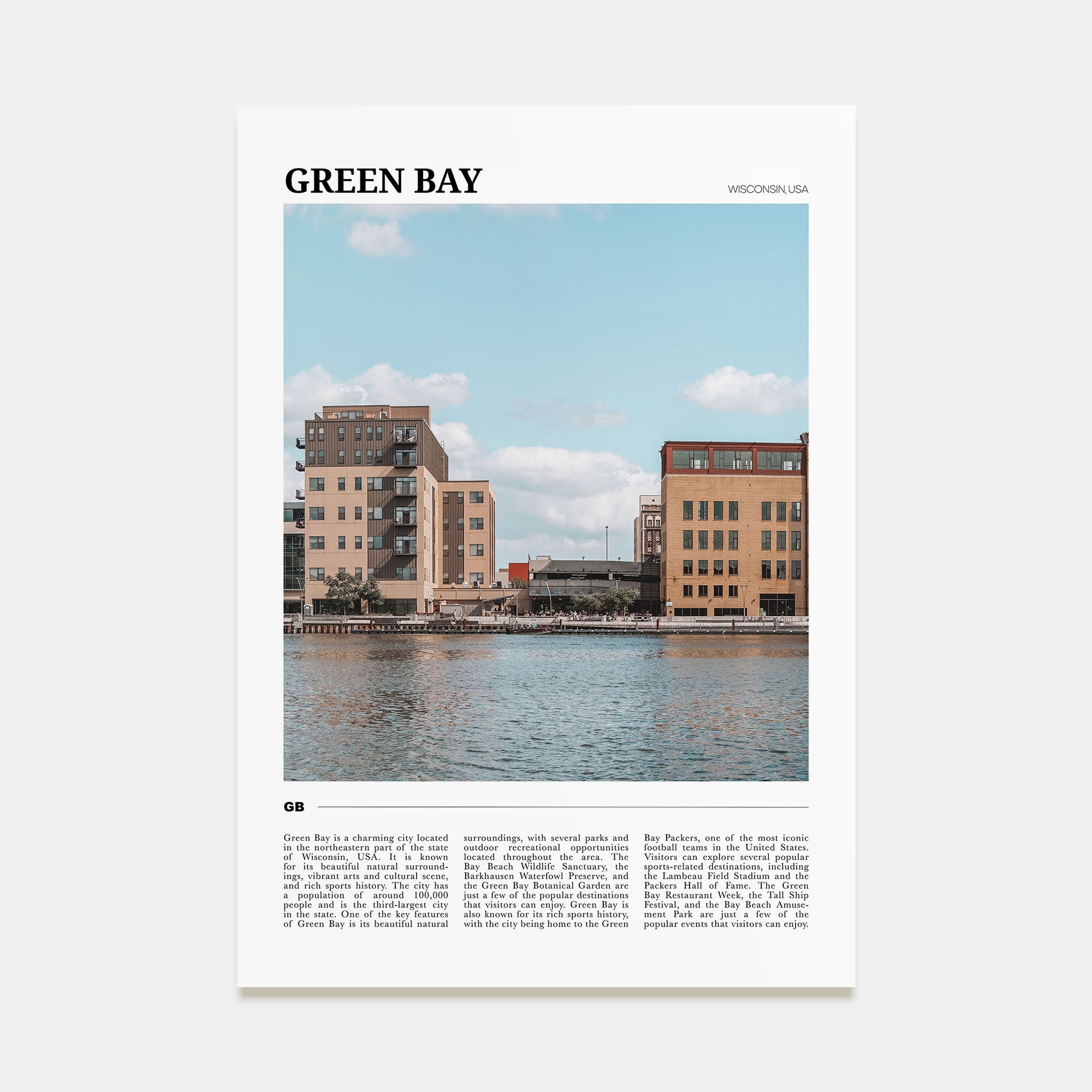 Green Bay Travel Color Poster