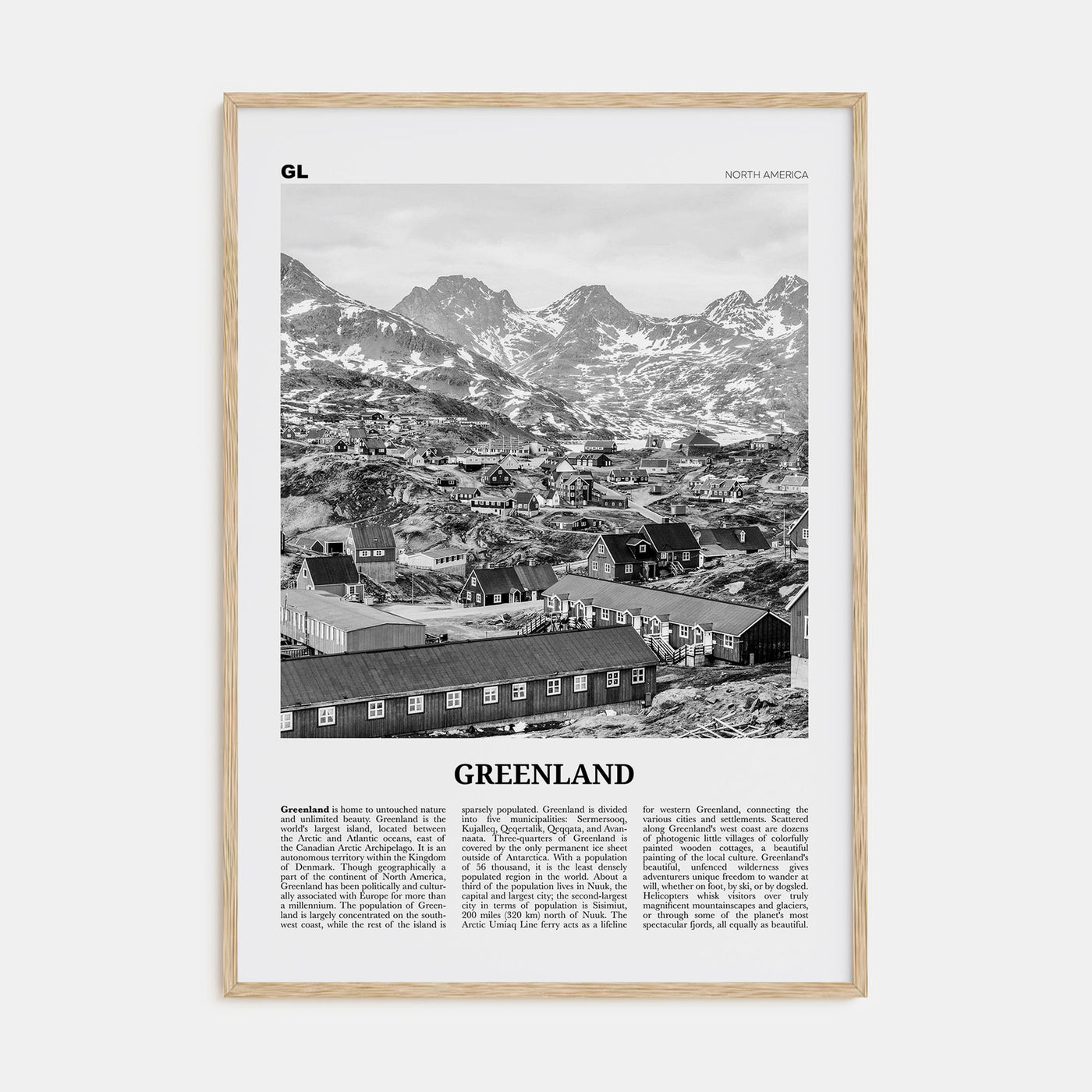 Greenland Travel B&W Poster
