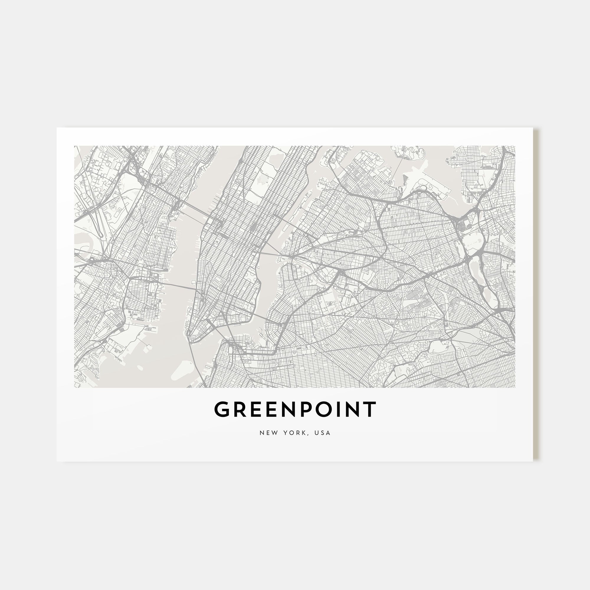 Greenpoint Map Landscape Poster