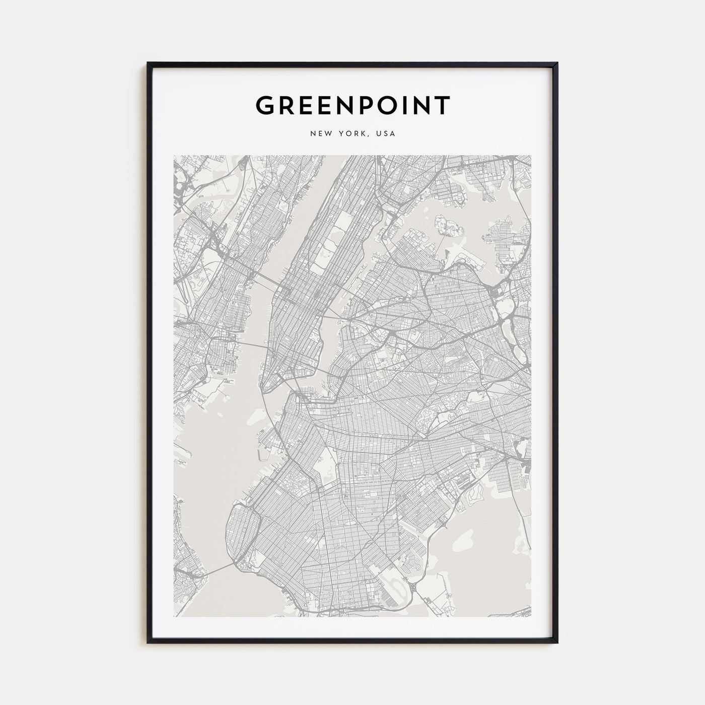 Greenpoint Map Portrait Poster