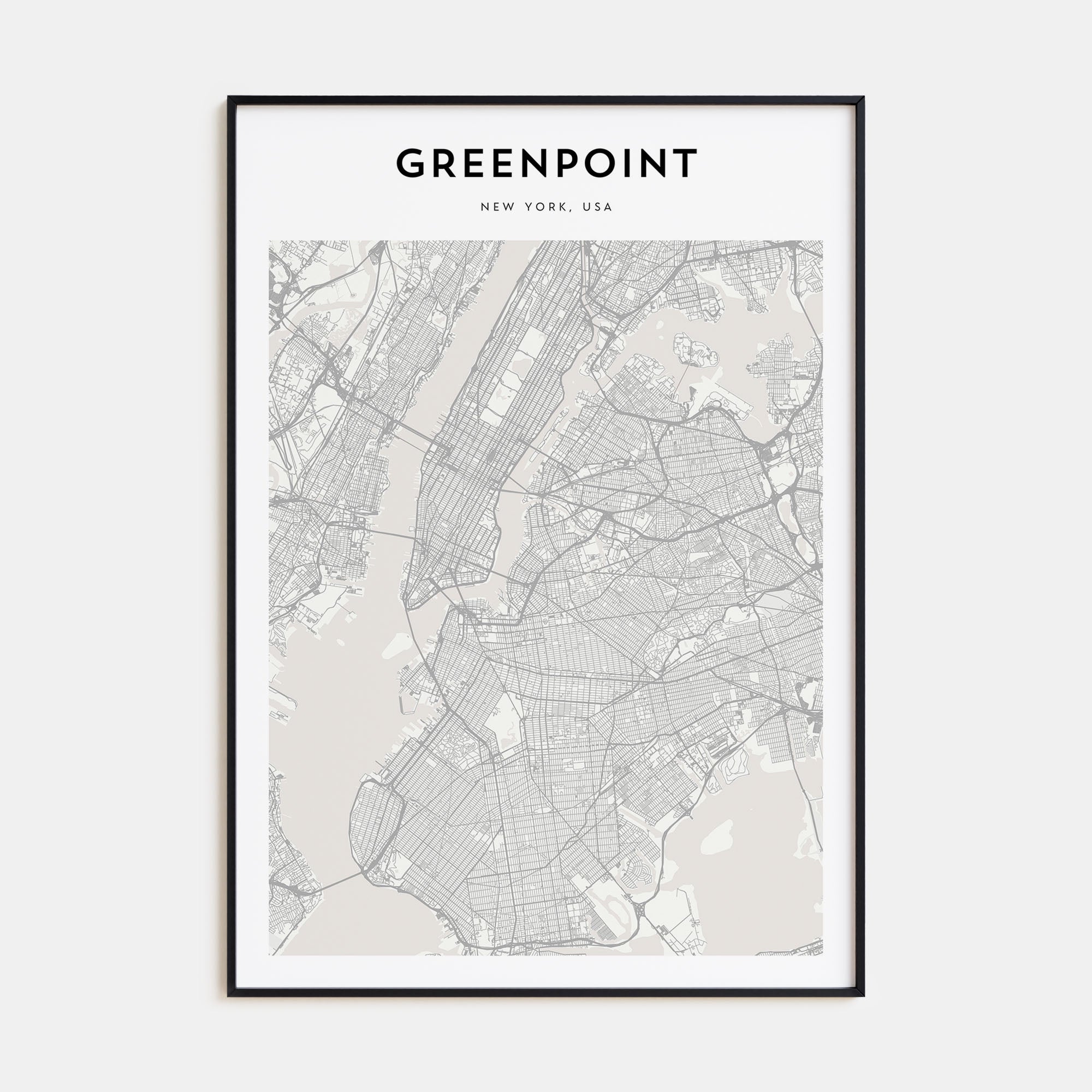 Greenpoint Map Portrait Poster