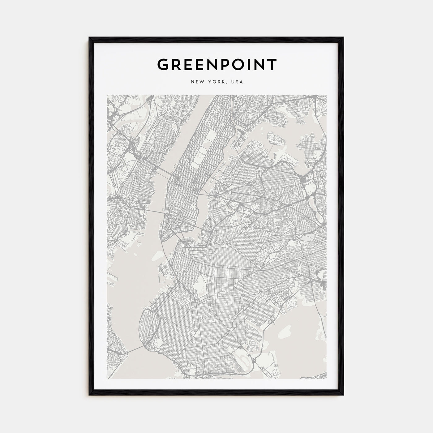 Greenpoint Map Portrait Poster