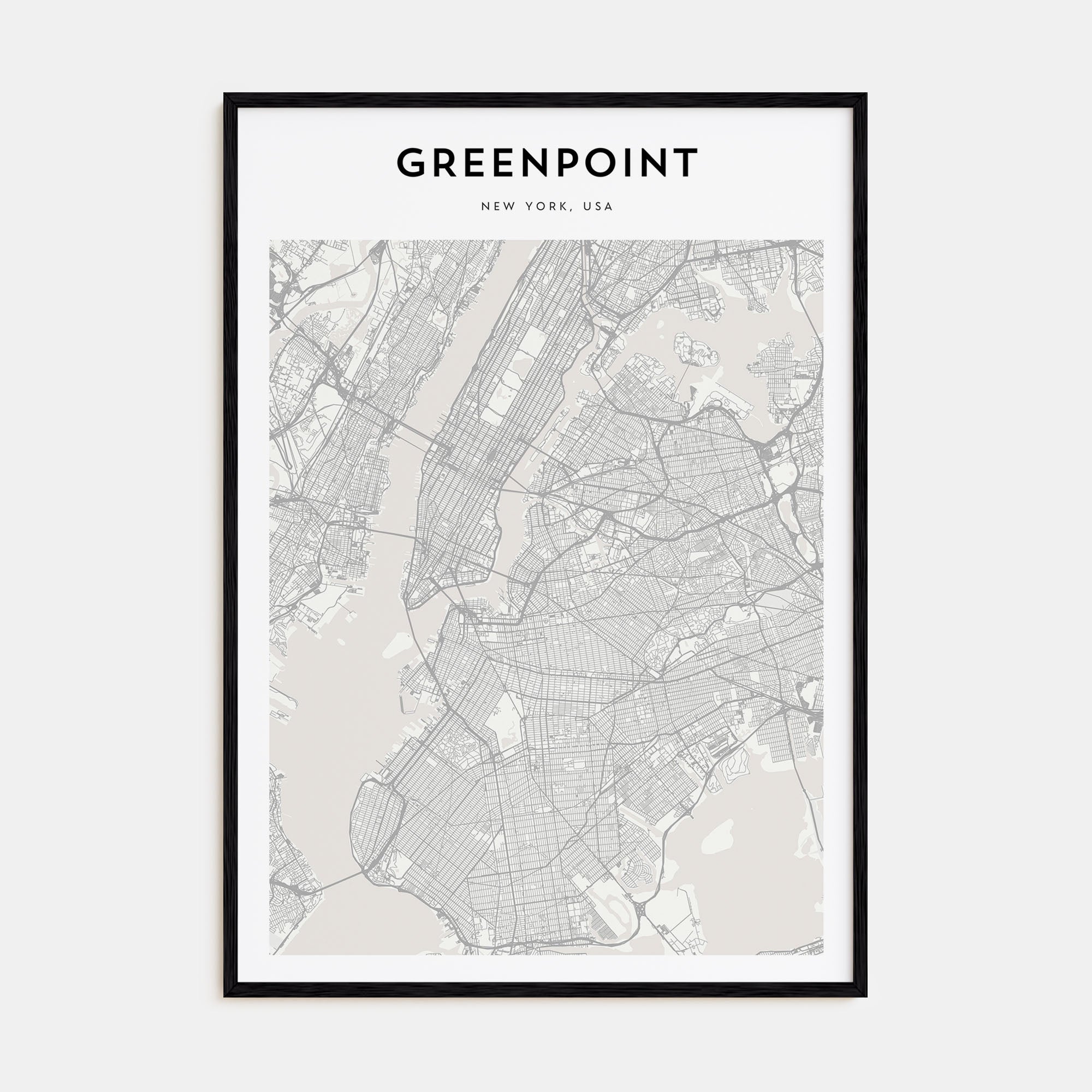Greenpoint Map Portrait Poster