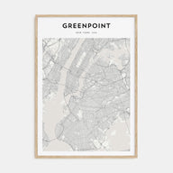 Greenpoint Map Portrait Poster