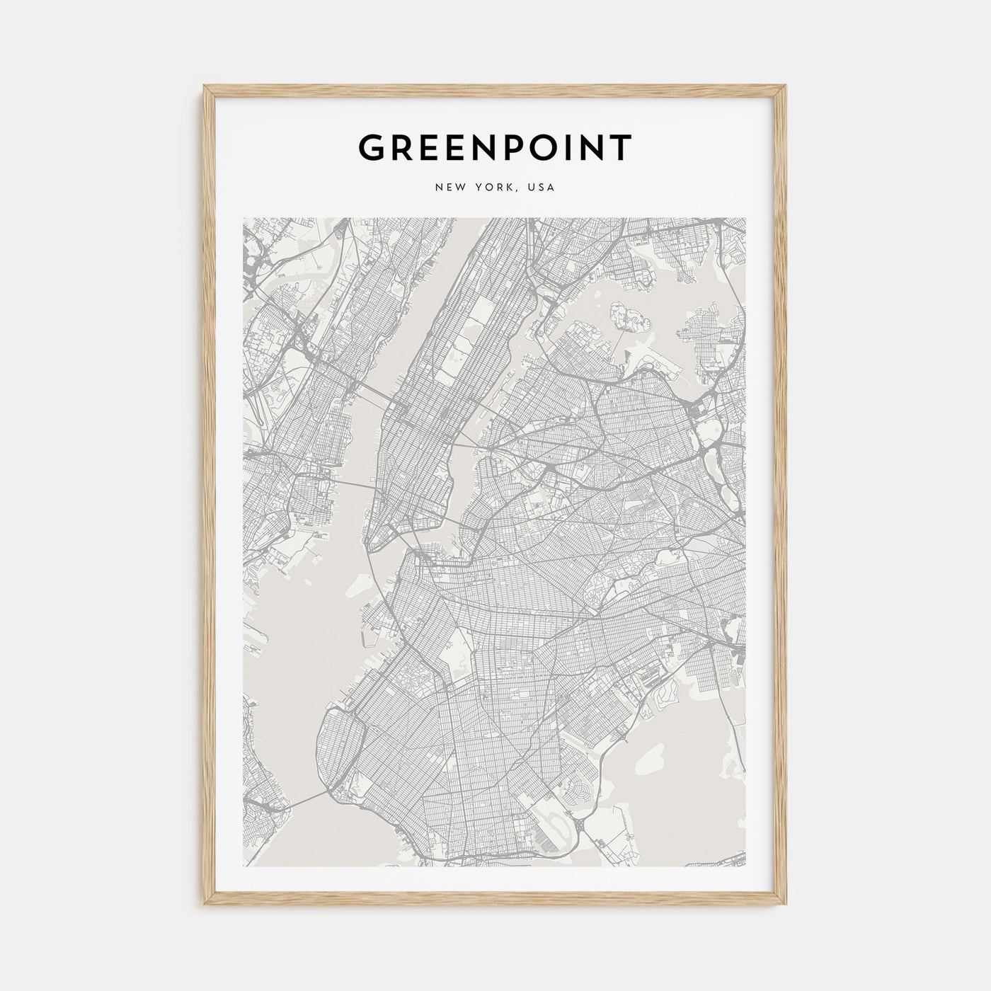 Greenpoint Map Portrait Poster
