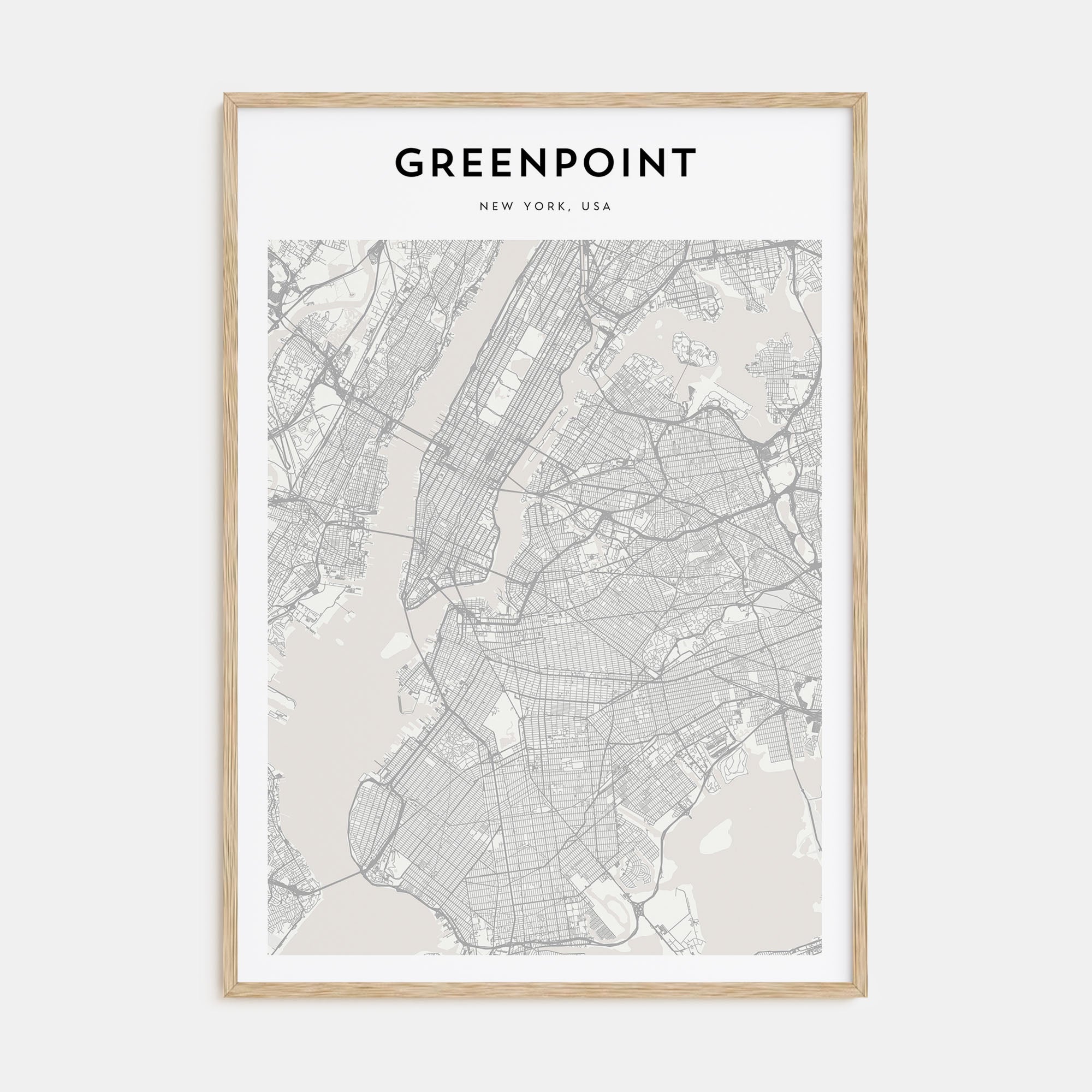 Greenpoint Map Portrait Poster