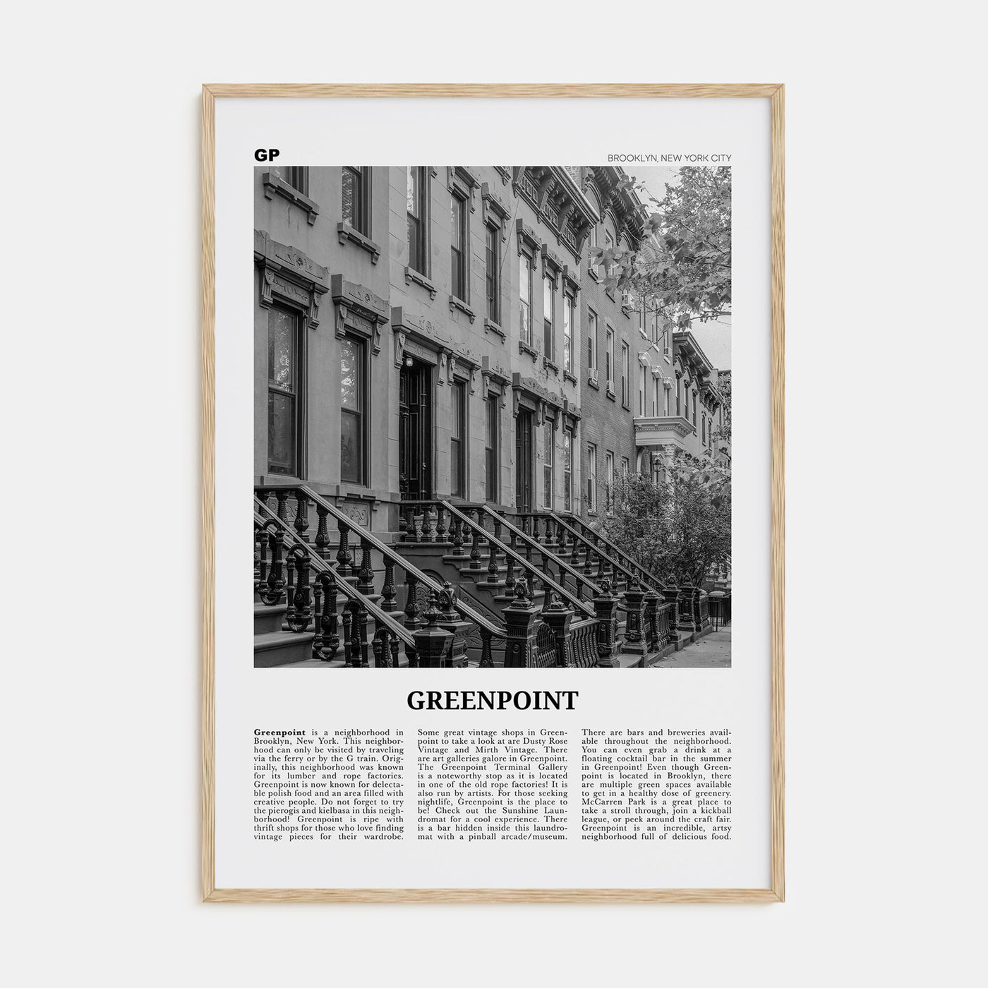 Greenpoint Travel B&W Poster