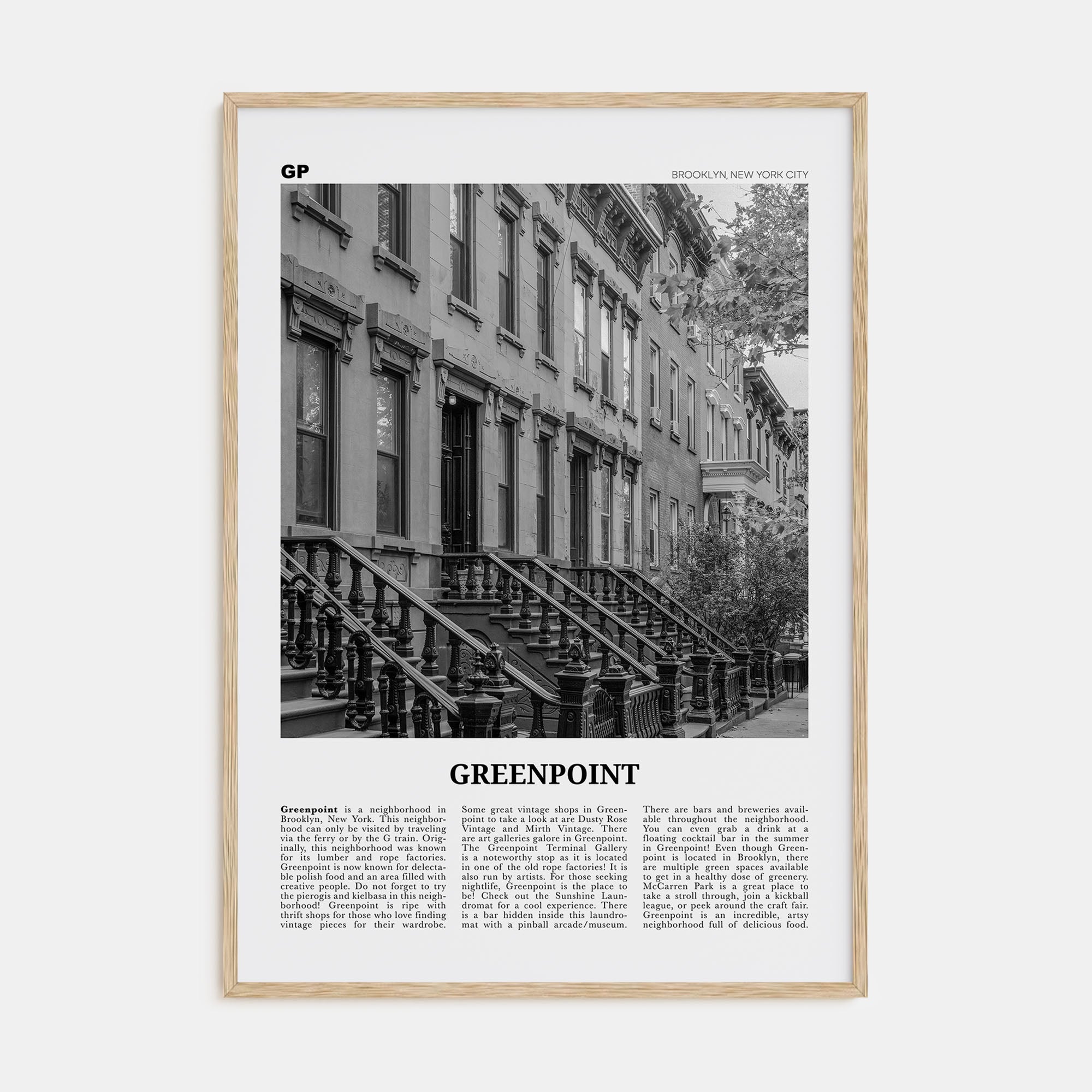 Greenpoint Travel B&W Poster