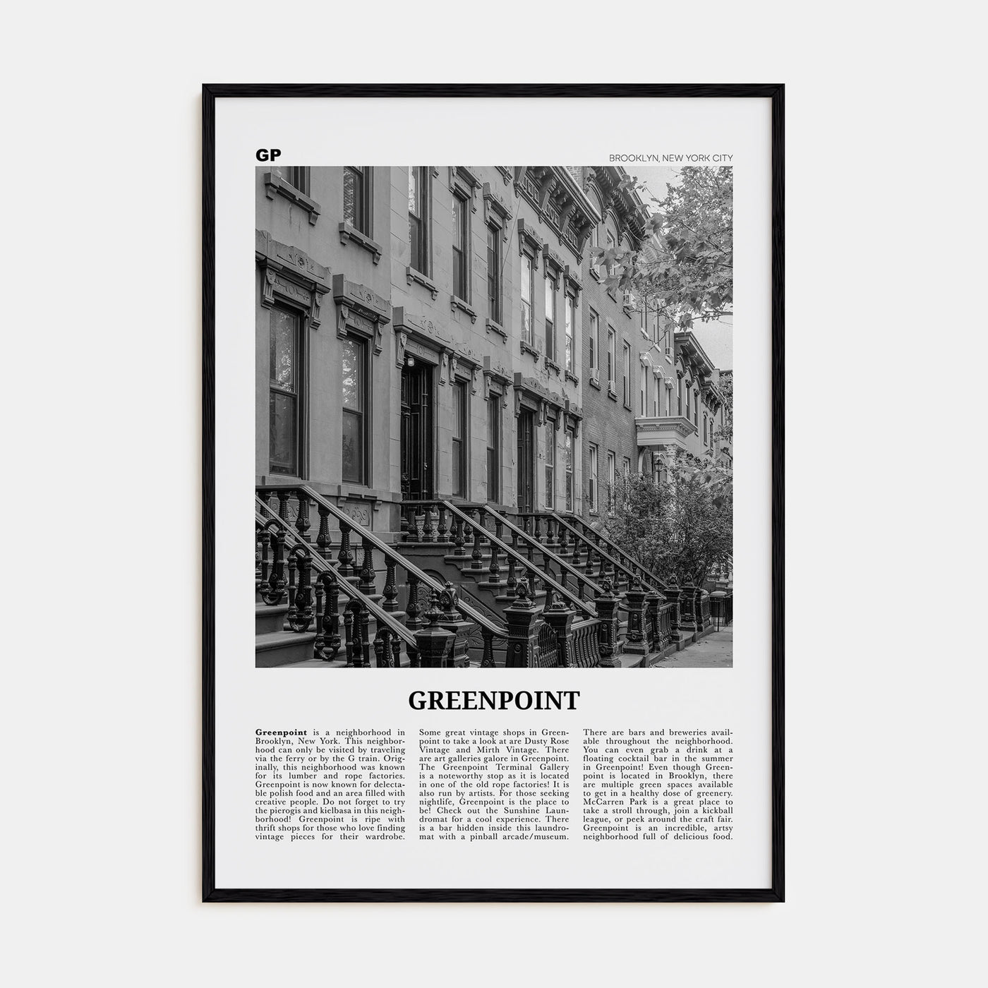 Greenpoint Travel B&W Poster