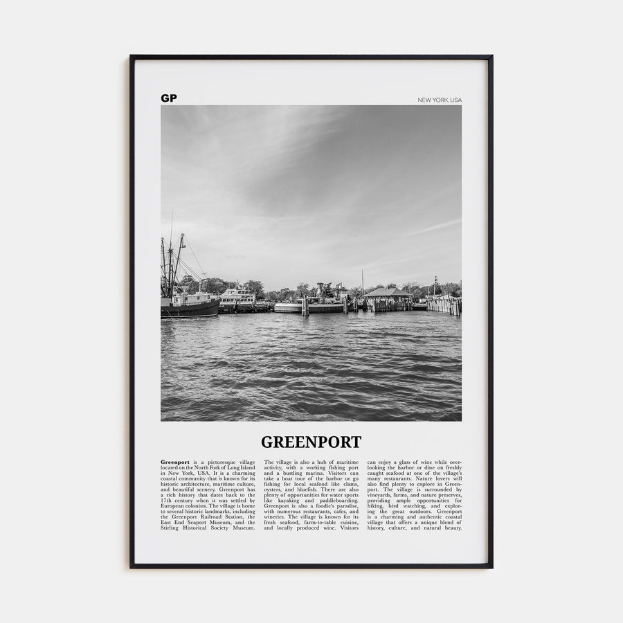 Greenport Travel B&W Poster