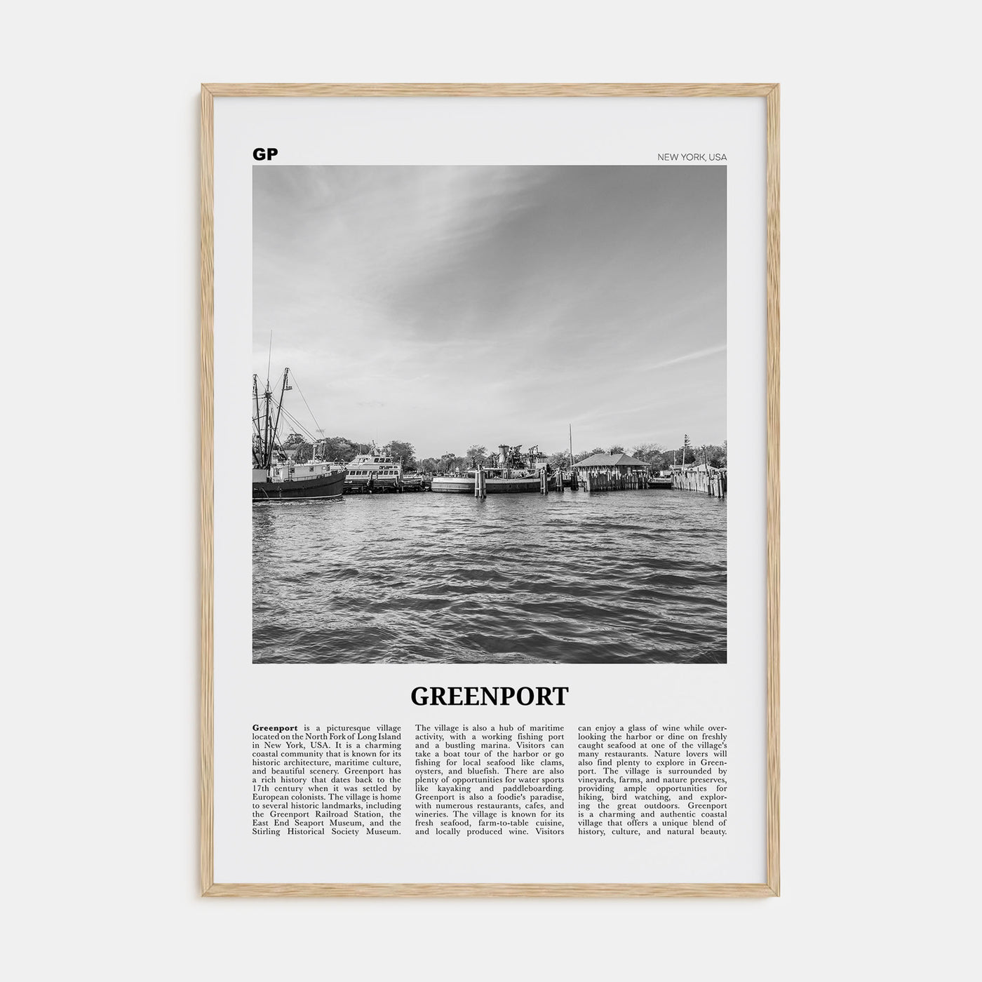 Greenport Travel B&W Poster