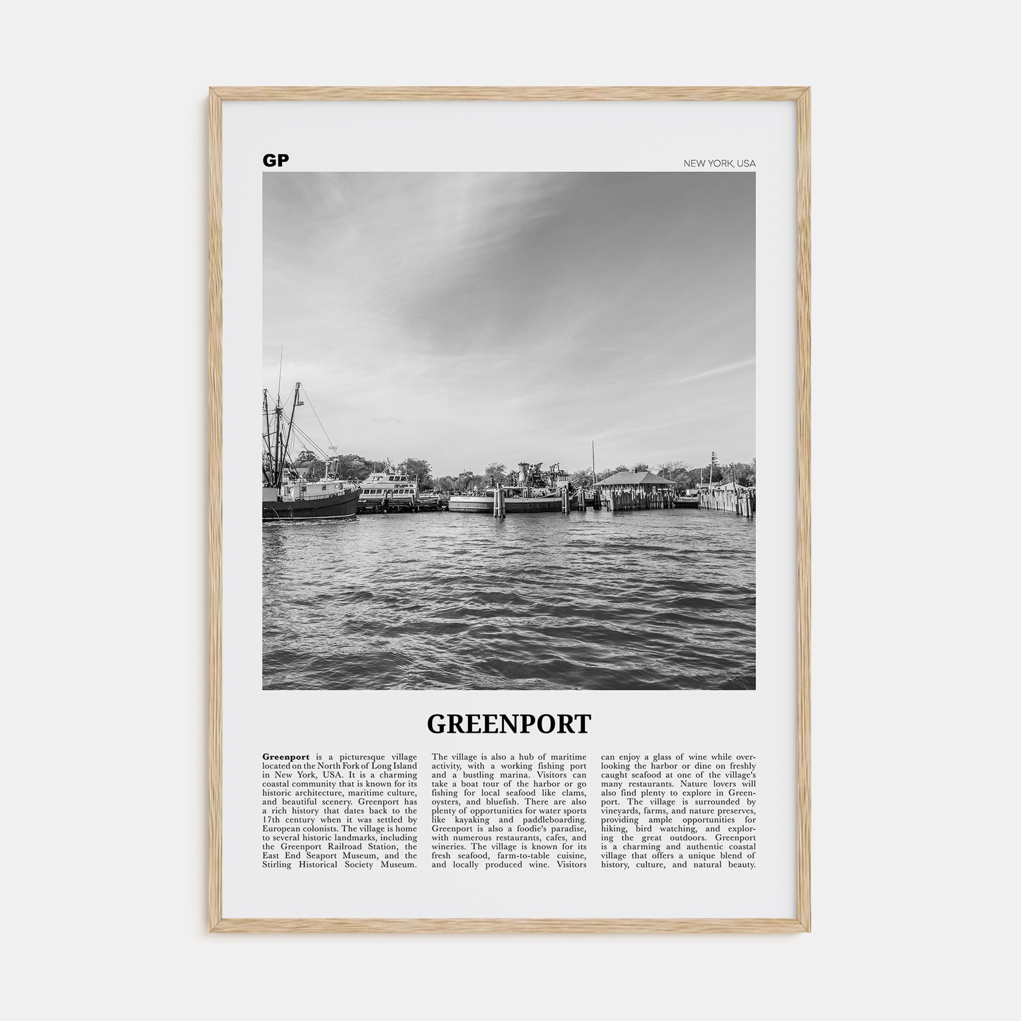Greenport Travel B&W Poster