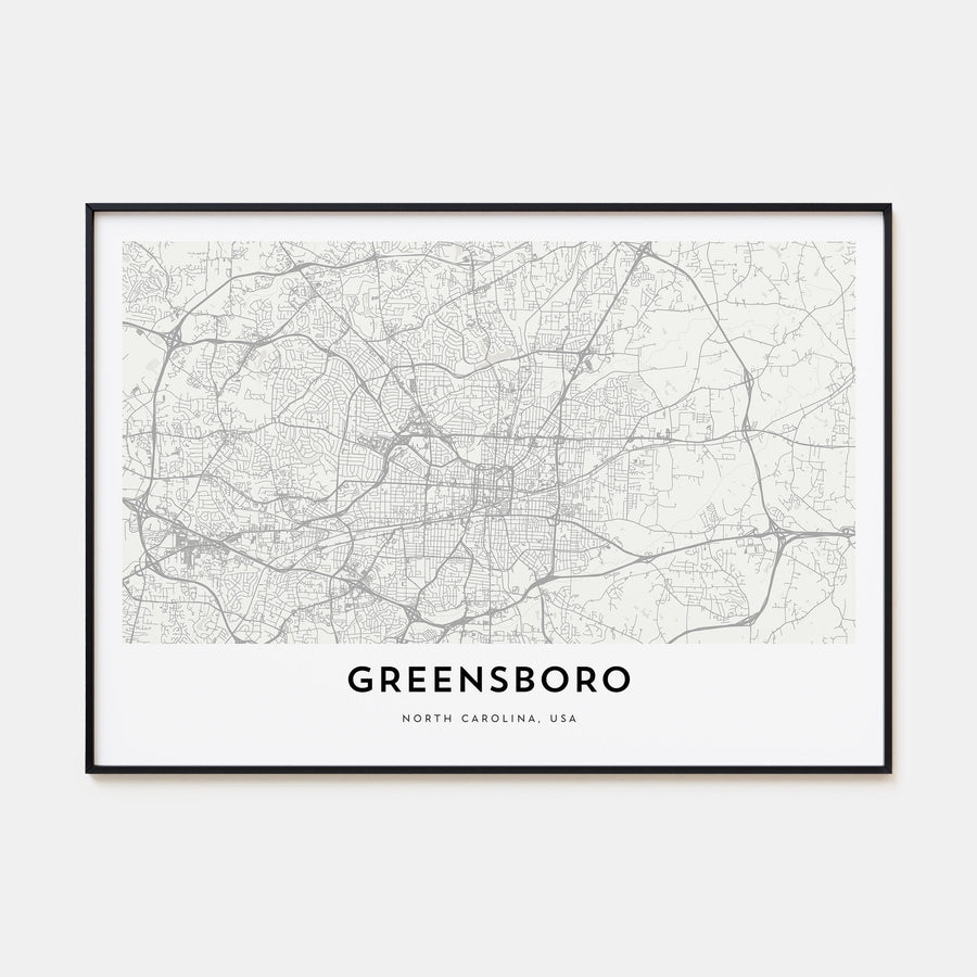 Greensboro Map Landscape Poster
