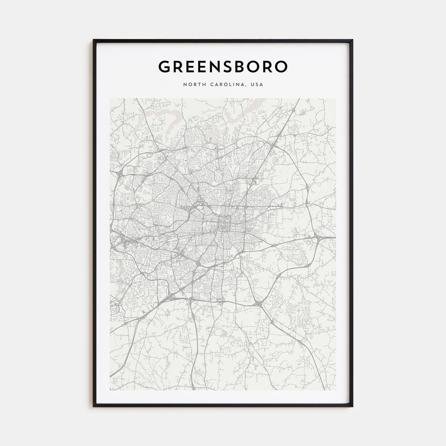 Greensboro Map Portrait Poster