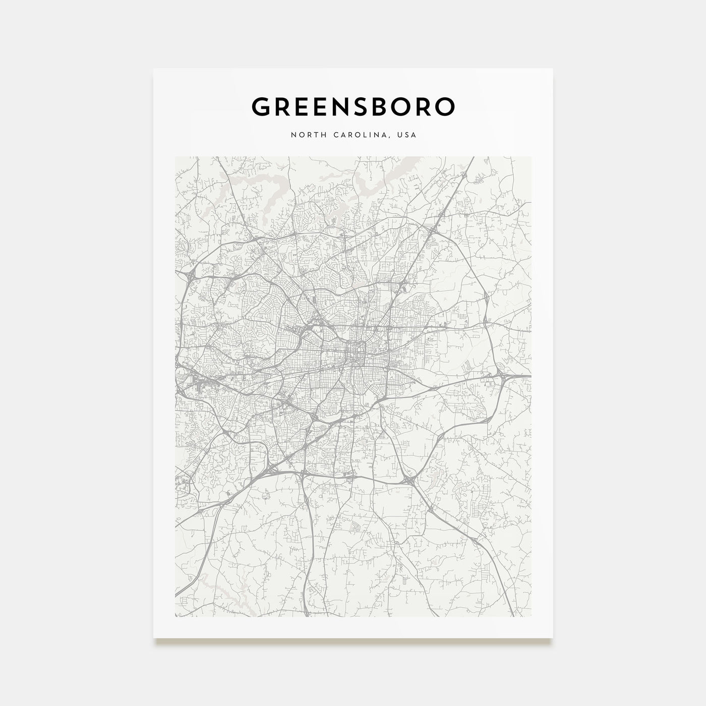 Greensboro Map Portrait Poster
