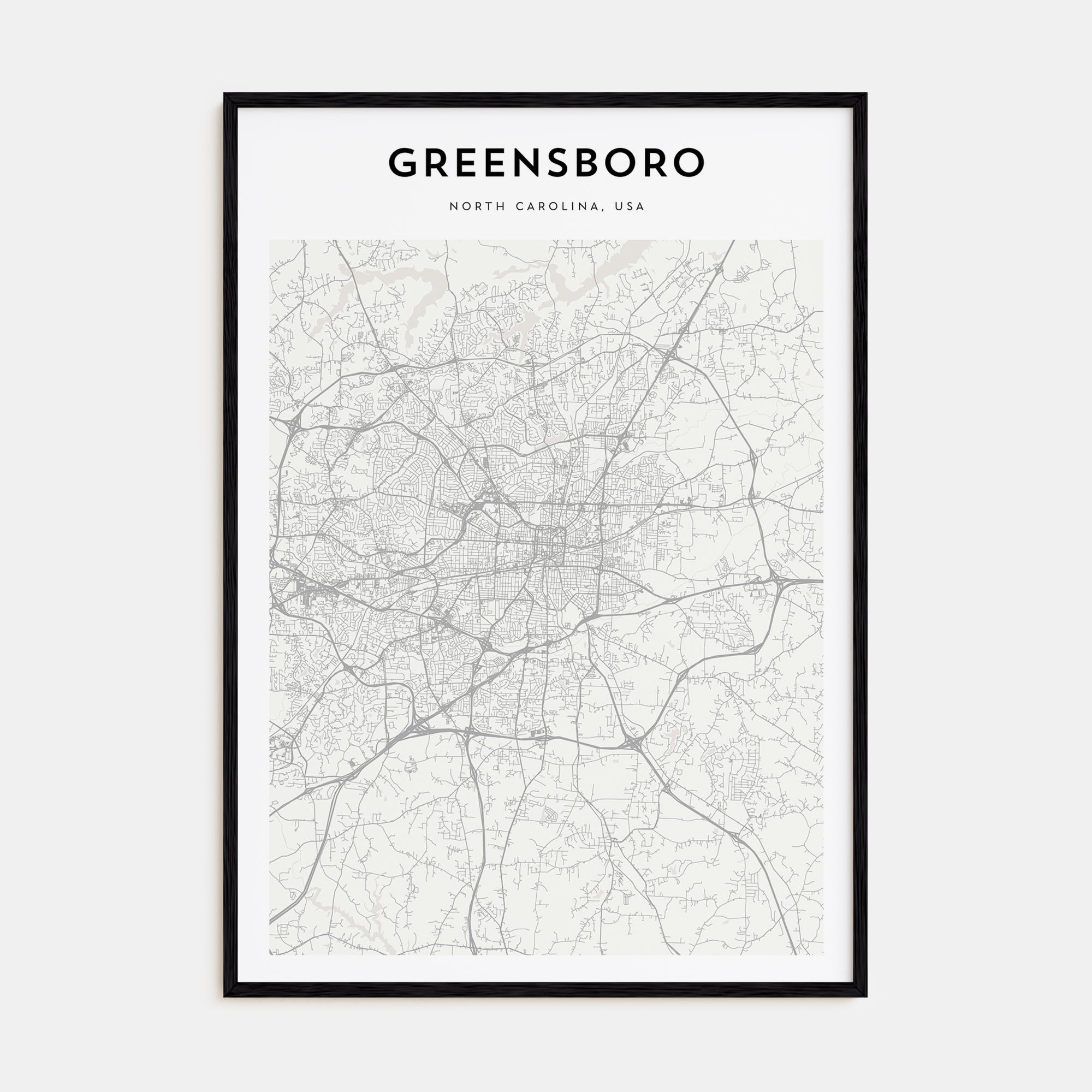 Greensboro Map Portrait Poster