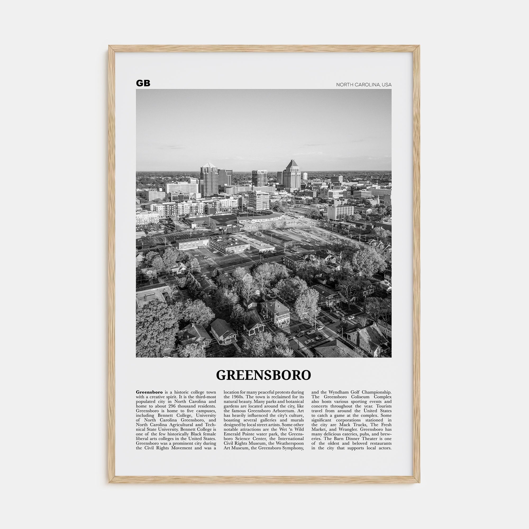 Greensboro Travel B&W No 1 Poster