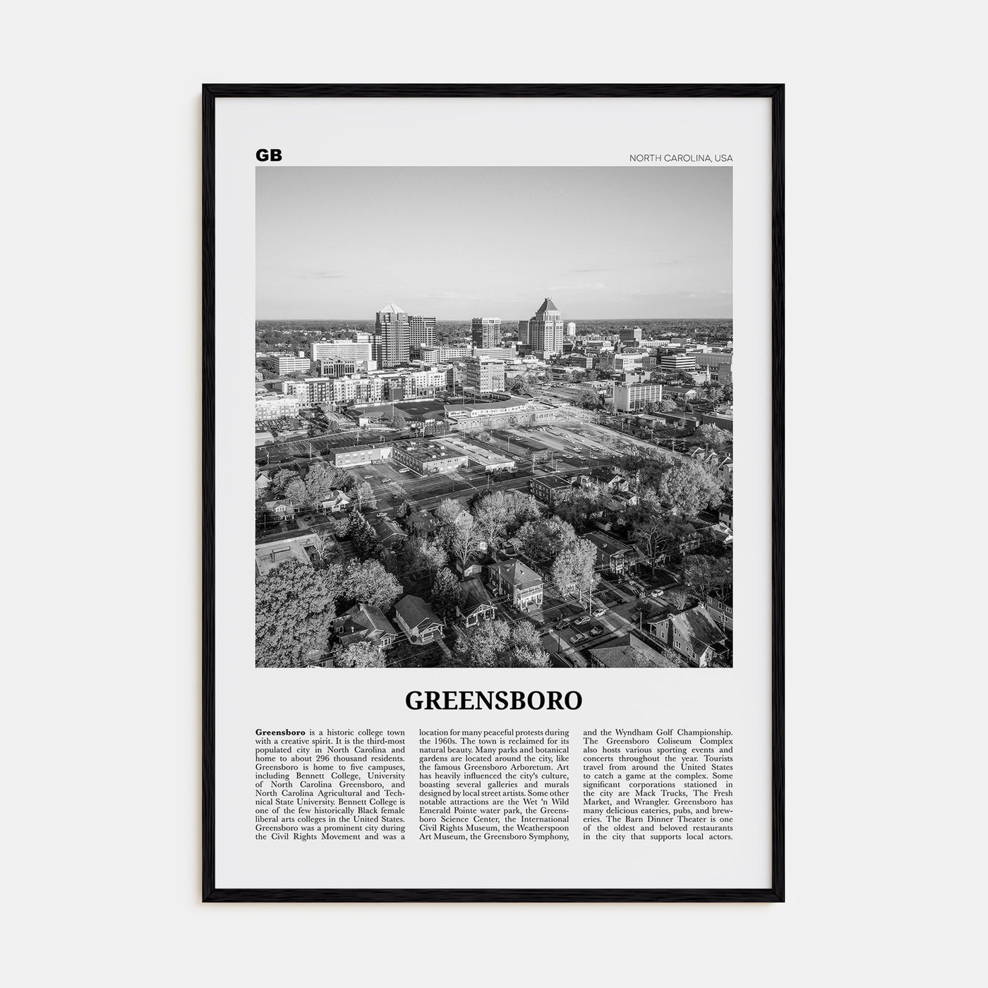 Greensboro Travel B&W No 1 Poster