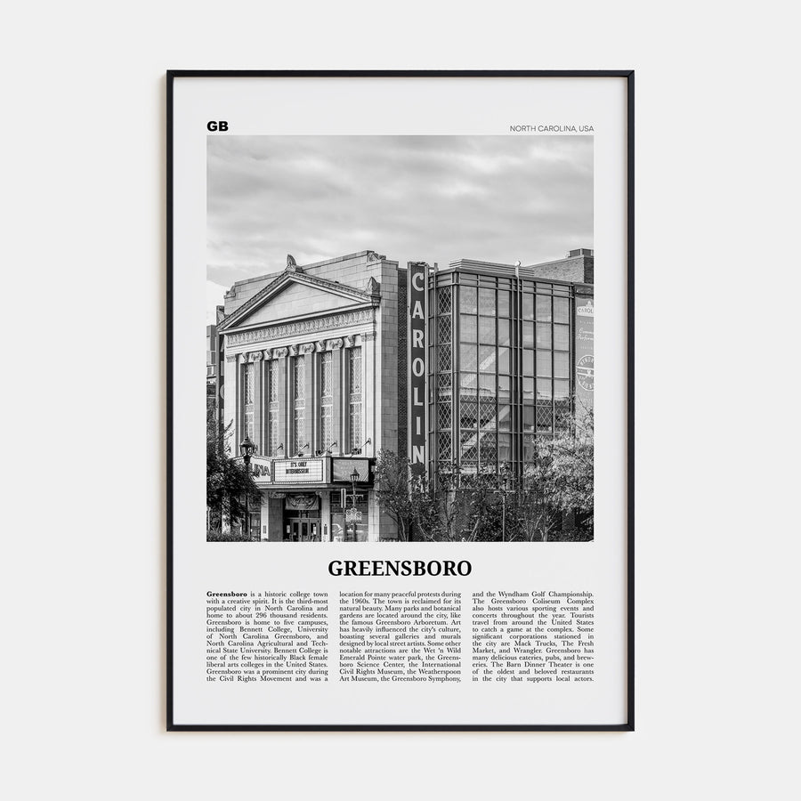 Greensboro Travel B&W No 2 Poster