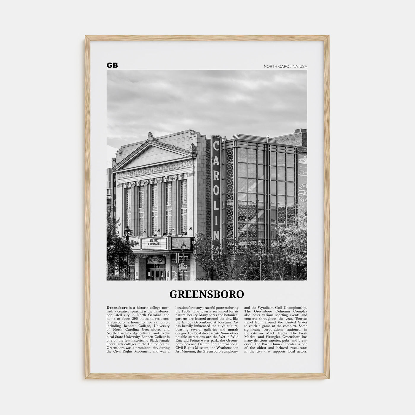 Greensboro Travel B&W No 2 Poster