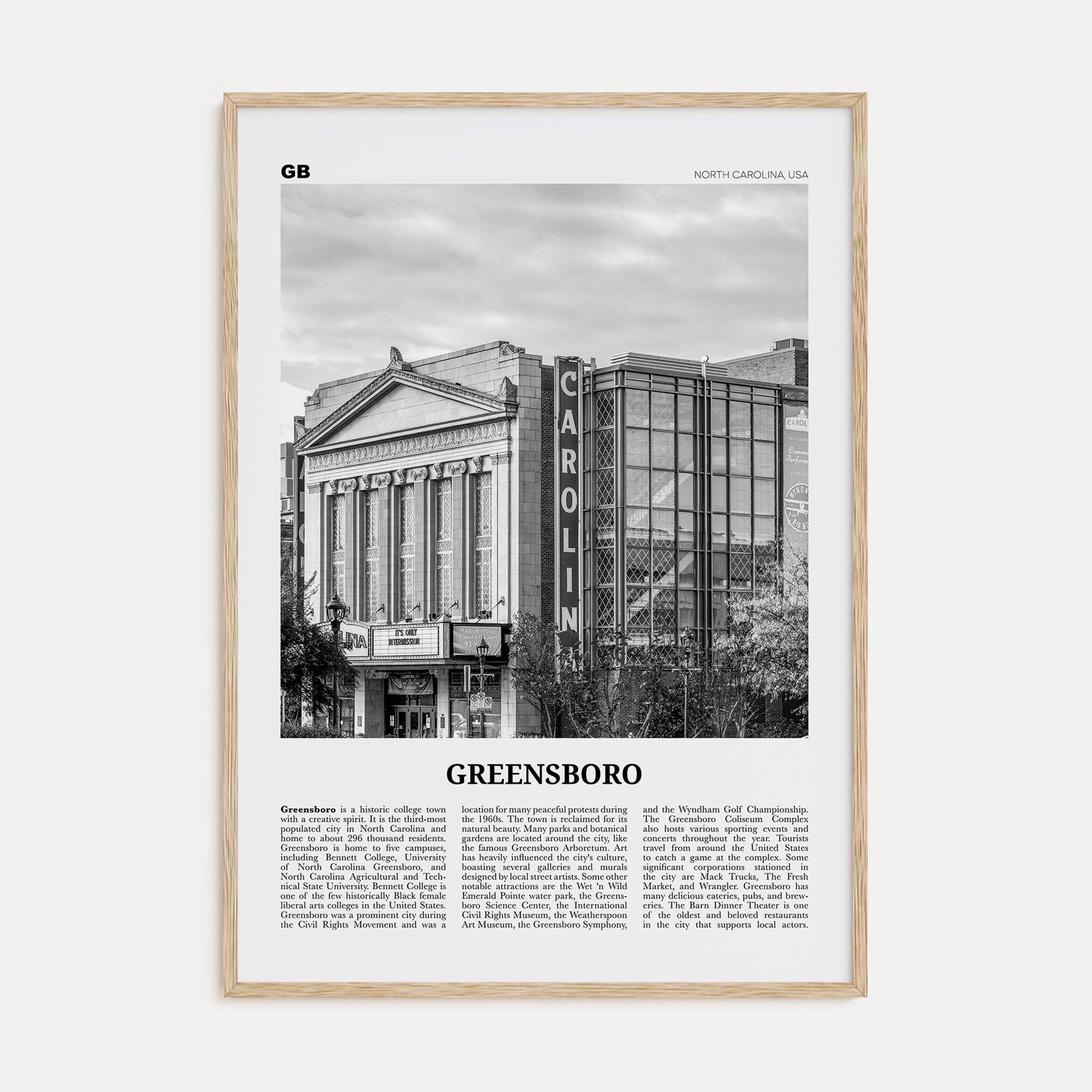 Greensboro Travel B&W No 2 Poster