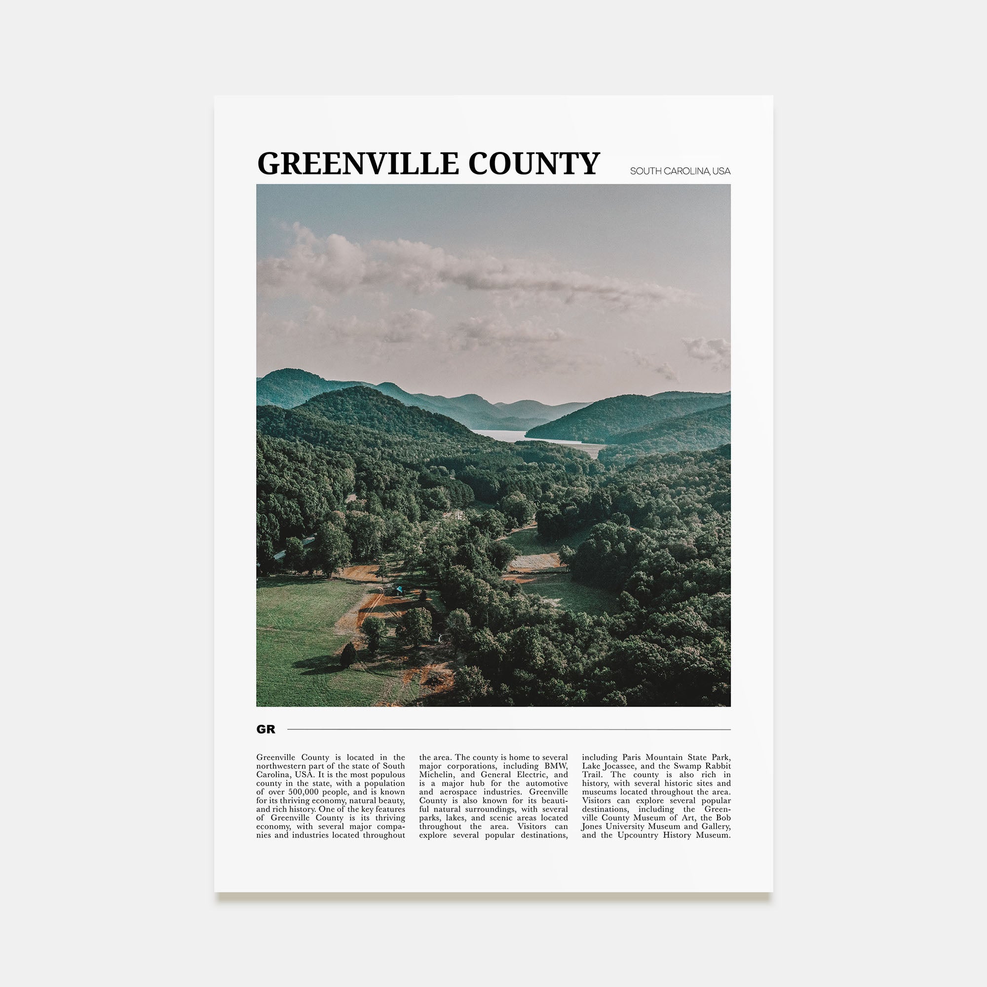 Greenville County Travel Color Poster