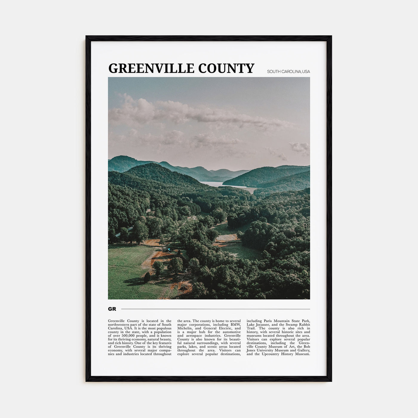 Greenville County Travel Color Poster