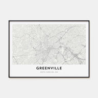Greenville Map Landscape Poster