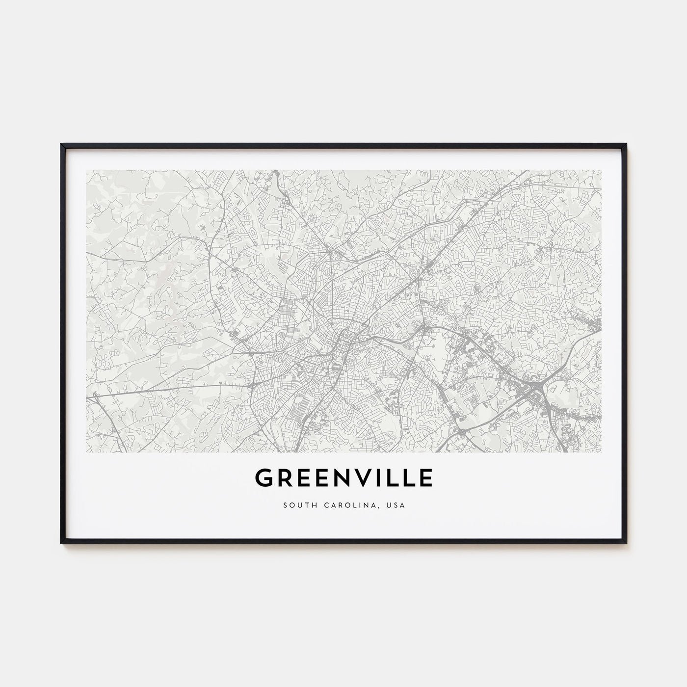 Greenville Map Landscape Poster