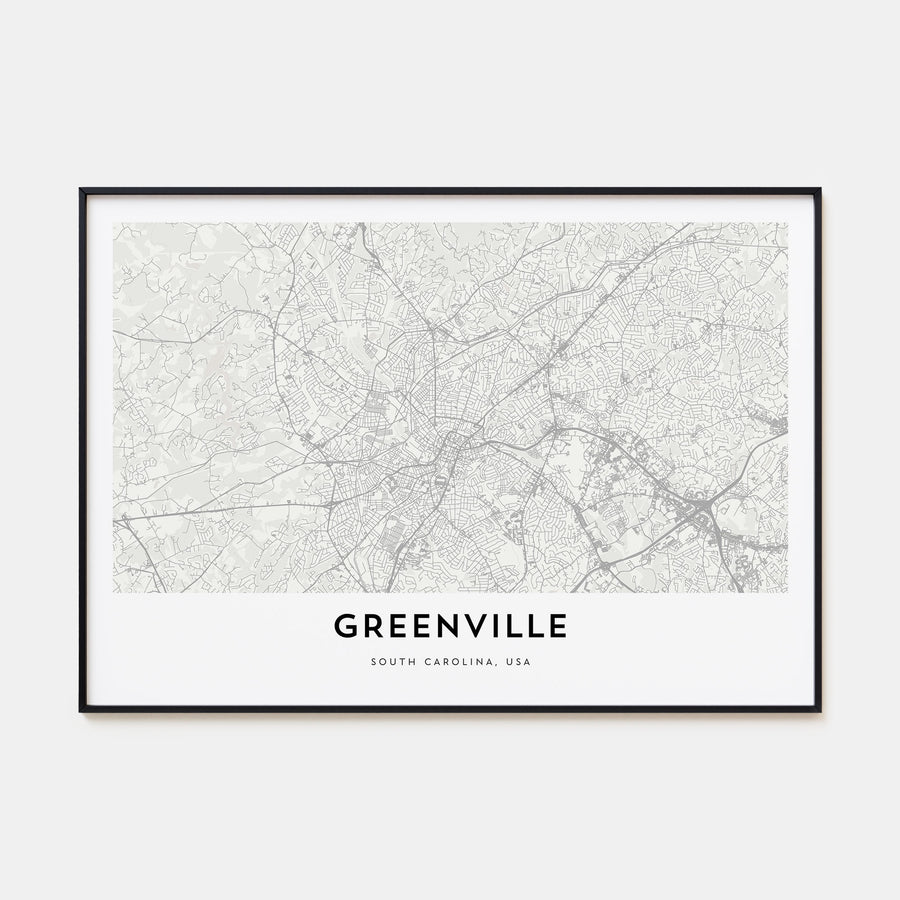 Greenville Map Landscape Poster