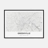 Greenville Map Landscape Poster