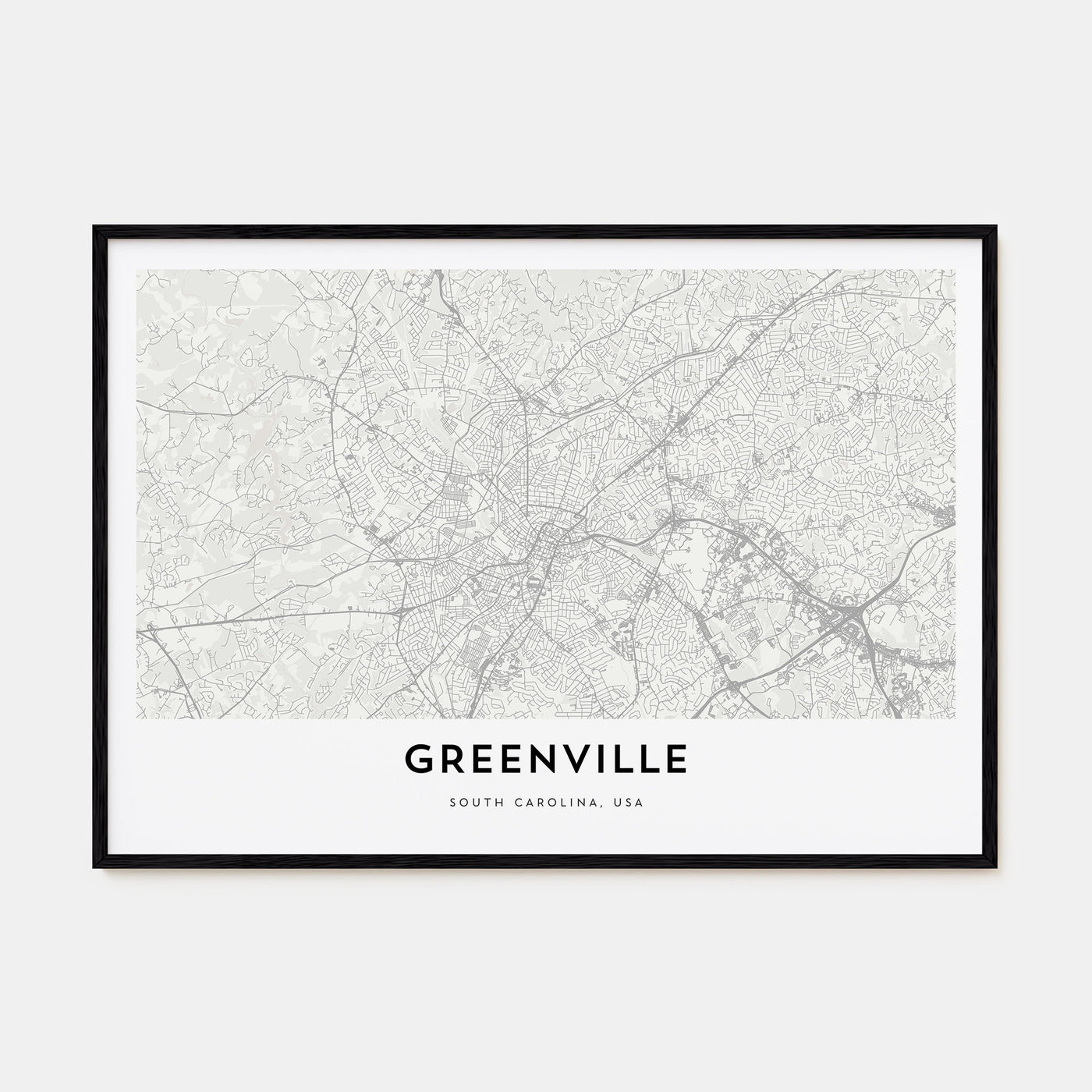 Greenville Map Landscape Poster