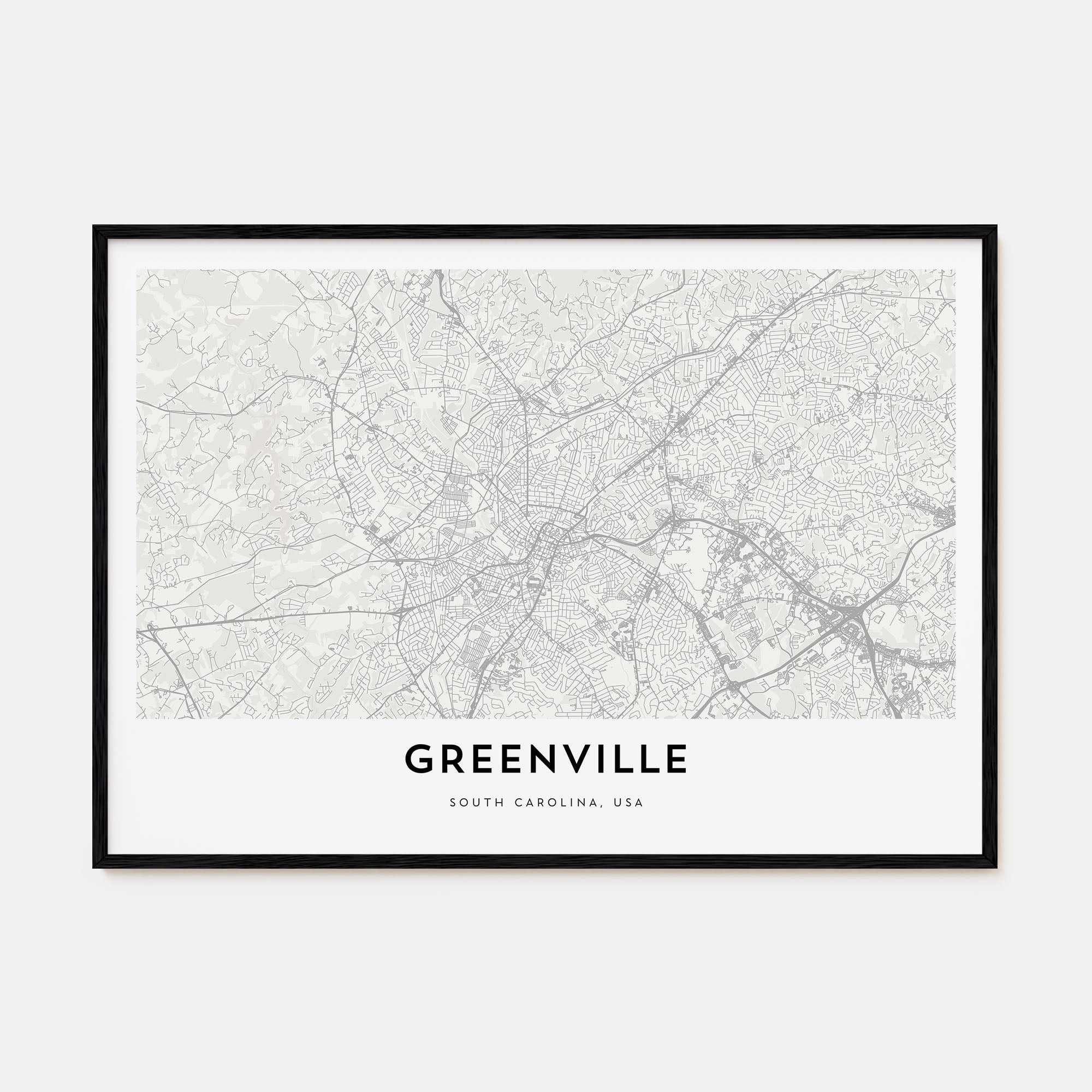 Greenville Map Landscape Poster