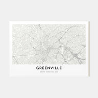 Greenville Map Landscape Poster