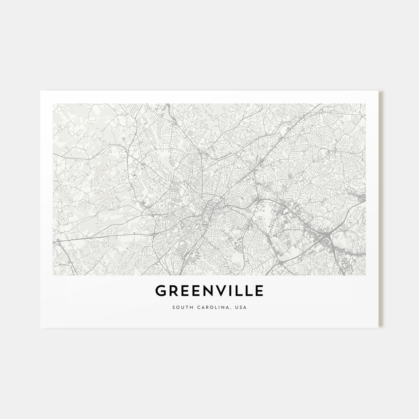 Greenville Map Landscape Poster