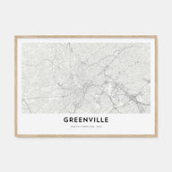 Greenville Map Landscape Poster