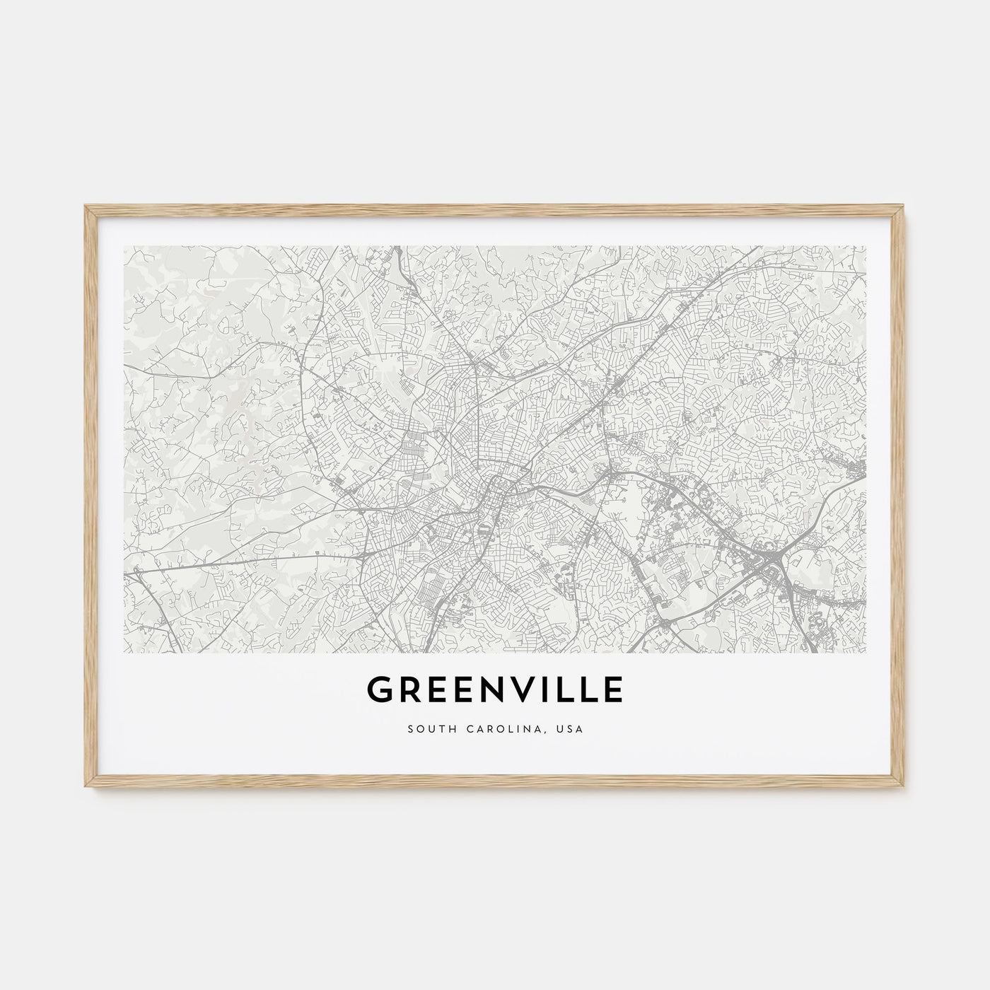 Greenville Map Landscape Poster