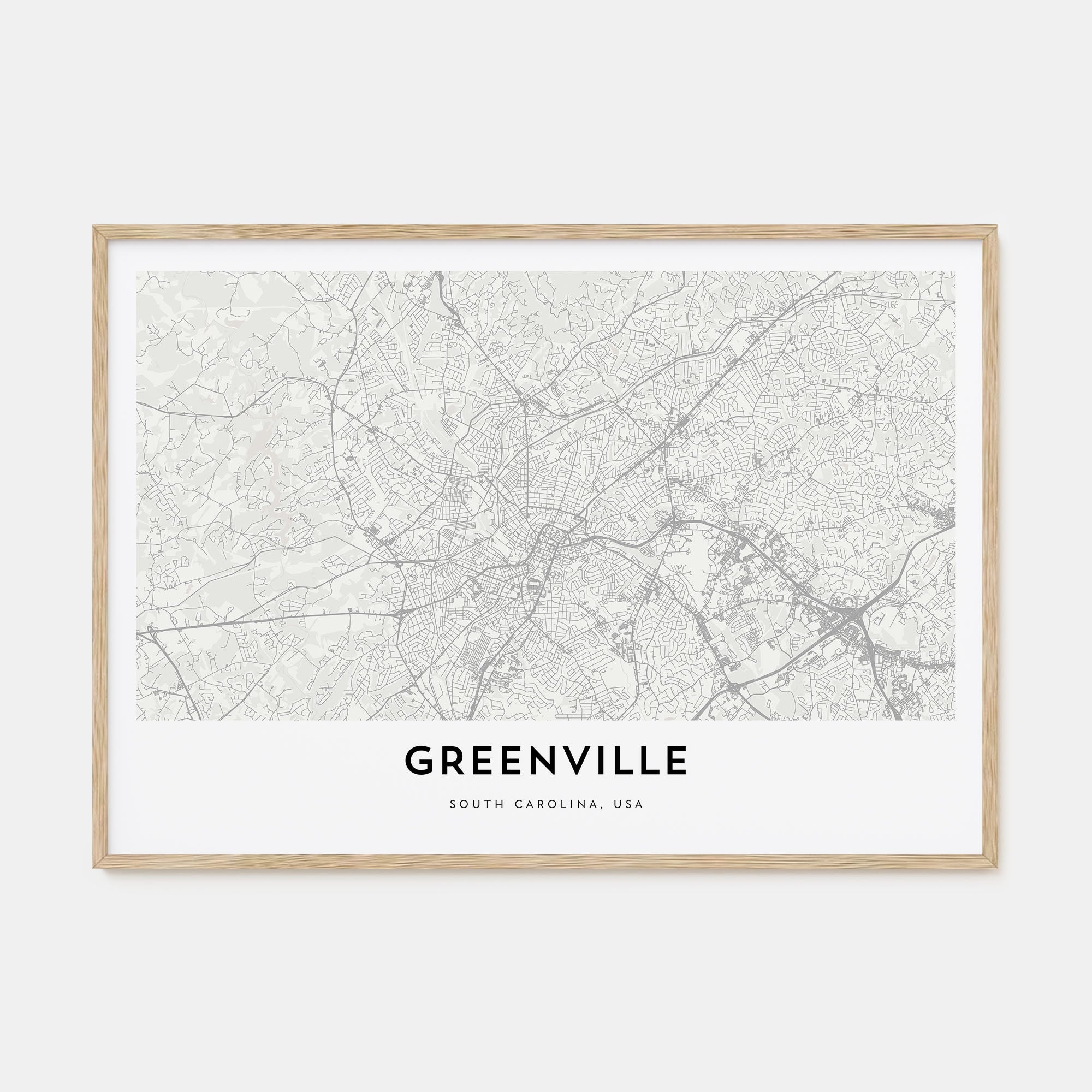 Greenville Map Landscape Poster