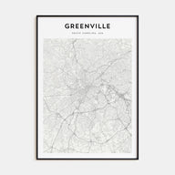 Greenville Map Portrait Poster