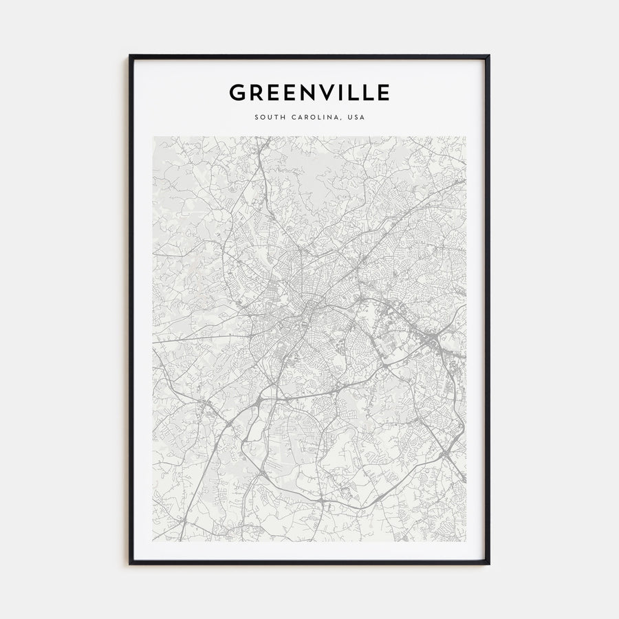 Greenville Map Portrait Poster