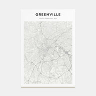 Greenville Map Portrait Poster