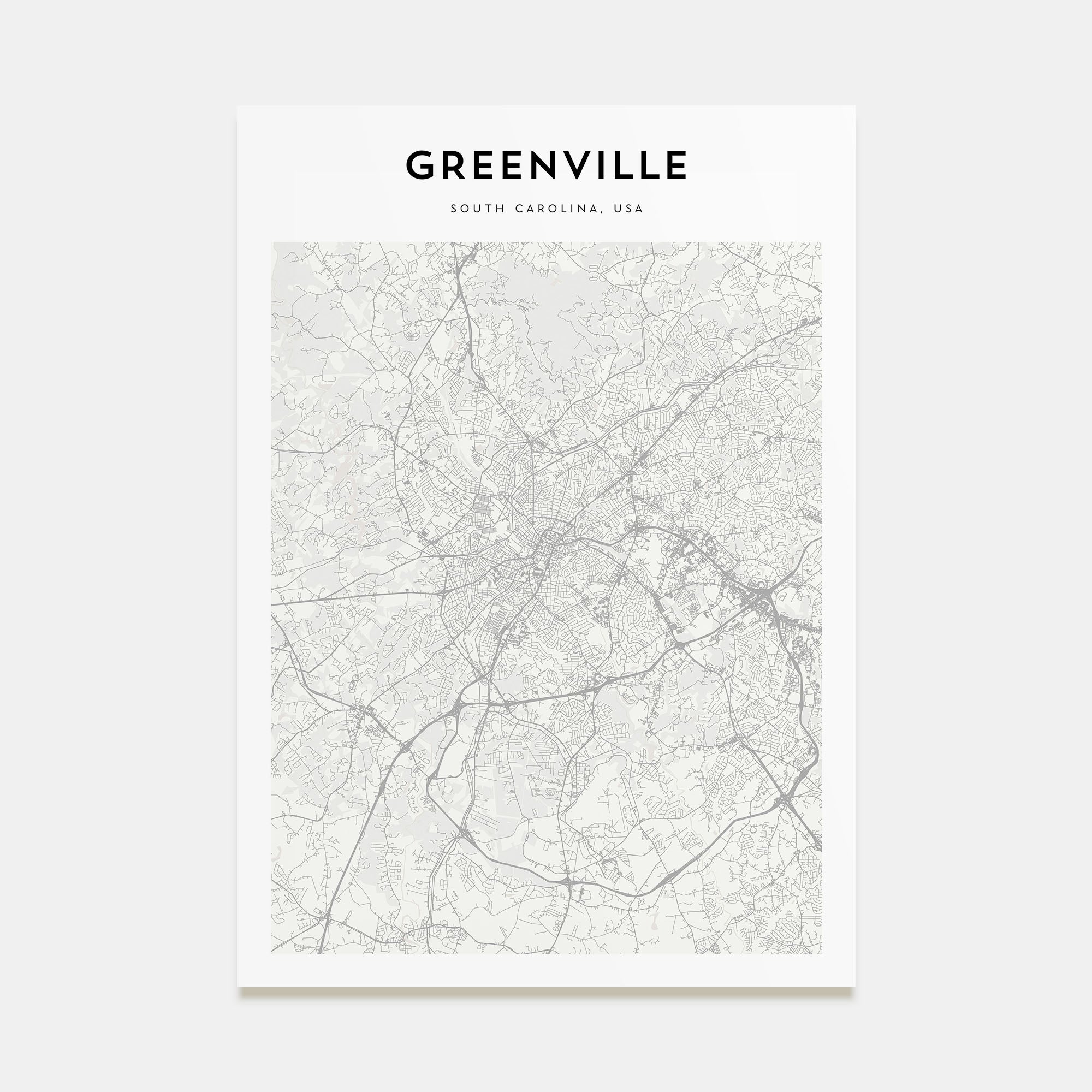 Greenville Map Portrait Poster
