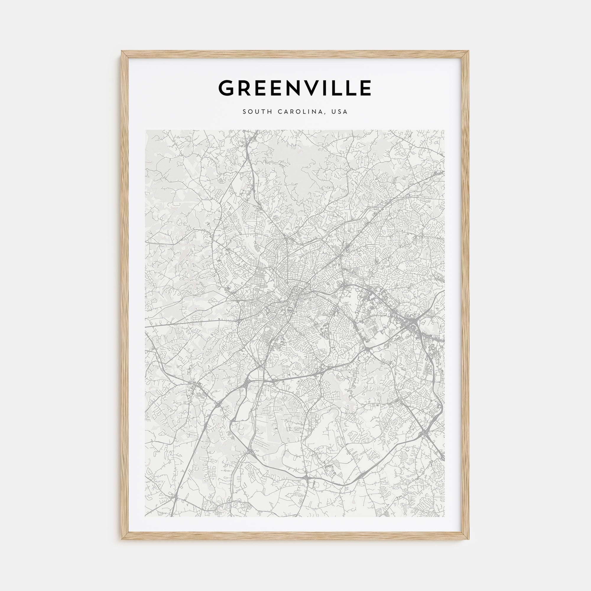 Greenville Map Portrait Poster