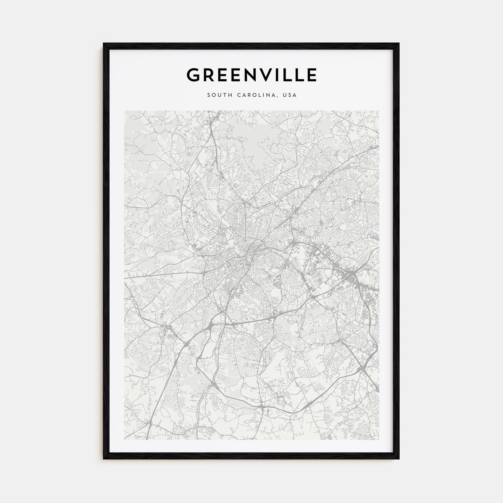 Greenville Map Portrait Poster