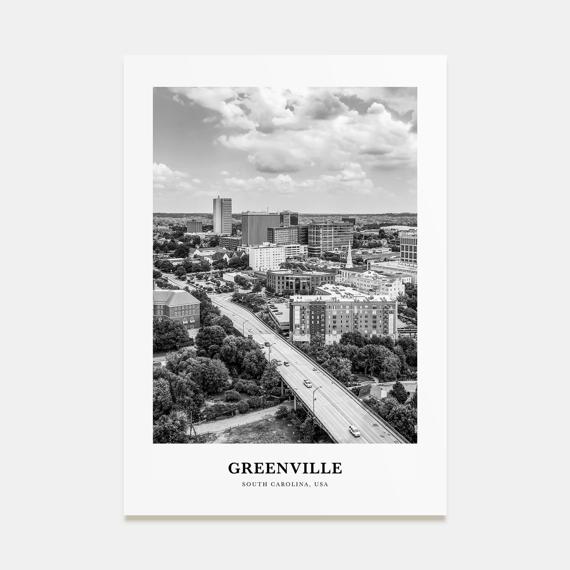 Greenville Portrait B&W No 2 Poster