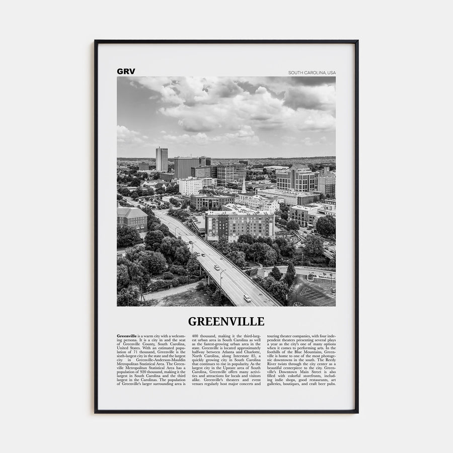 Greenville Travel B&W No 1 Poster