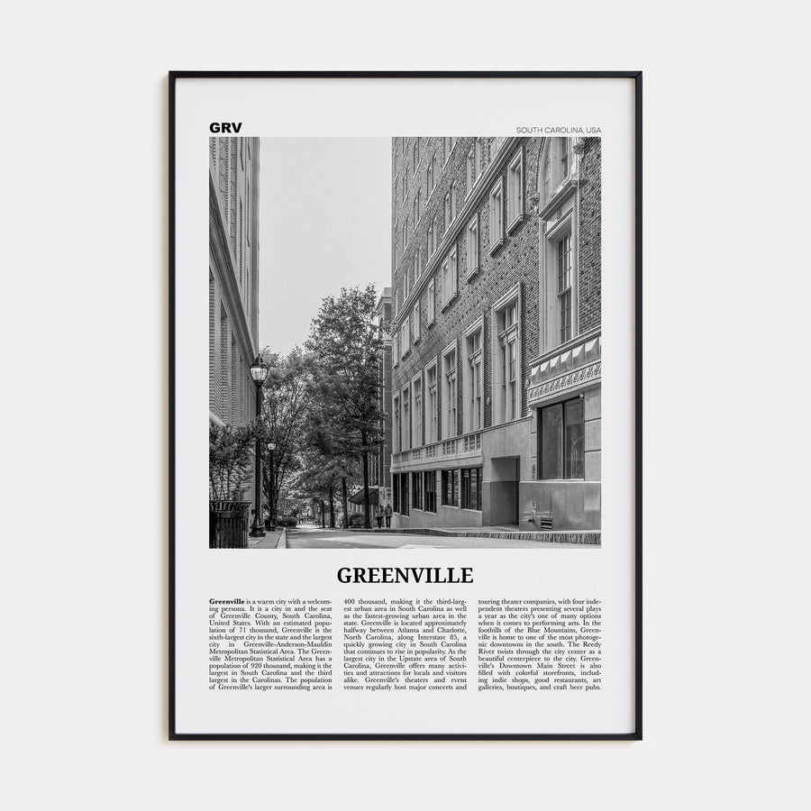 Greenville Travel B&W No 2 Poster